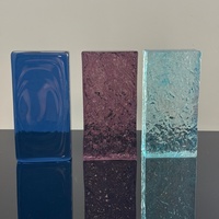 Briques de verre décoratives modernes de couleur unie, transparentes, colorées, durables pour murs architecturaux, salons, salles de bain, hôtels