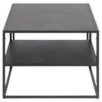 Table basse carrée en fer à double couche de style moderne avec hauteur réglable, mobilier de salon minimaliste européen