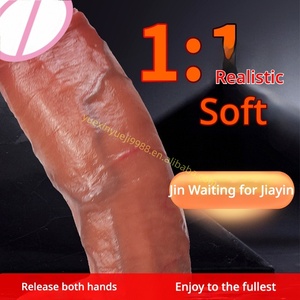 Dildo de silicona líquida impermeable, grueso, suave, con tacto <span class=keywords><strong>real</strong></span>, kit de placer para viajes, grado profesional. - Product Image 3