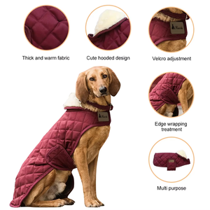 도매 인조 모피 레드 크리스마스 애견 의류 재킷 코트, 반려동물 제품 - Product Image 2