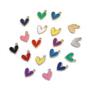 Mini Enamel Heart Charm Pendant |PVD Gold Plated Stainless Steel Love Drop Oil Pendant for DIY Bracelet Necklace Jewelry Making - Product Image 1