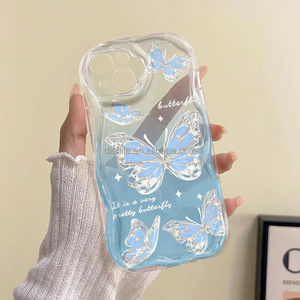 Custodia per telefono con Design innovativo custodia per telefono a farfalla blu, adatta per <span class=keywords><strong>iPhone</strong></span> 16 15 Pro Max 14 13 12 <span class=keywords><strong>11</strong></span> <span class=keywords><strong>Cover</strong></span> <span class=keywords><strong>protettiva</strong></span> per telefono - Product Image 4