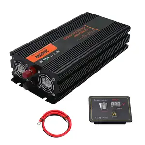 2000W Pure Sign Wave Power Inverter 12V/24V/48V DC to 110V/220V AC Power Converter Outdoor Use (Optional Socket), 48V-220V