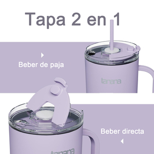 OEM ODM Soporte Vaso Termicos Acero Inoxidable 304 De Doble Pared De 40 oz Con Asa Y Tapa 40 oz Vaso con mango - Product Image 3