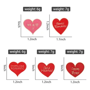 Pins de esmalte románticos desesperados y frínticos, broches de metal con corazón dorado de moda, insignias para mochila y solapa, regalo de joyería divertido para amigos - Product Image 2