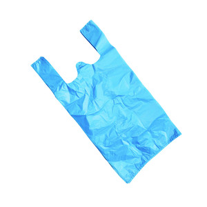 Sacs à provisions de transporteur de gilet de T-shirt de bleu biodégradable en plastique PE de prix d'usine en gros - Product Image 3