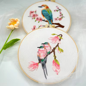 Kit de Bordado de Punto de Cruz con Diseño de Pájaro Realista, Set Completo para Manualidades, Tela de Algodón Redonda, Decoración del Hogar, Regalo - Product Image 1