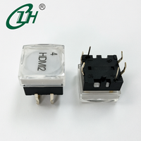Interruptor Táctil Momentáneo de 12x12mm, Micro Botón Pulsador Pequeño con LED RGB, Interruptor Táctil con Terminal DIP Enchufable y Tapa de Cristal