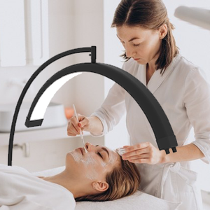 Lampe de sol LED multifonctionnelle en or en forme de demi-lune pour le maquillage, le <span class=keywords><strong>tatouage</strong></span>, la beauté, le spa, la <span class=keywords><strong>photographie</strong></span> et les services de salon avec support - Product Image 2