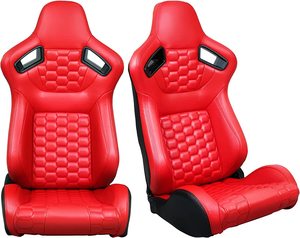 Fabbrica cinese di lusso nero bianco esagono con schienale alto seggiolini per auto da corsa universali in PVC pelle reclinabili sedili sportivi Vito - Product Image 2