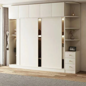 Luce moderna di lusso minimalista ecologico legno porta scorrevole tipo di armadio camera da letto - Product Image 1