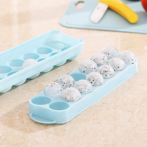 14 Compartment Mini Ice Puck With Lid Double Layer Plastic Ice Tray Round Sphere Shape Non Stick Easy To Demold Ice Cube Mold - Product Image 1
