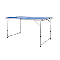 Portable rectangulaire moderne en métal Durable hauteur réglable Table à manger pliante activités de plein air Table de Camping