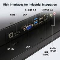 PC industriel à écran ouvert de 13,3 pouces, 1920x1080 FHD, écran tactile capacitif projecté 10 points, ordinateur embarqué HMI sous Windows 10