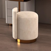 Tabouret à ongles cosmétique petite famille maison commode chaise arrière ronde mode poufs tabouret bas