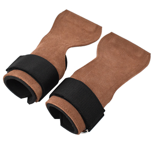Protège-paumes en cuir de vachette antidérapants pour musculation avec boucle pour doigts pour barre de traction unisexe personnalisable PD - Product Image 2