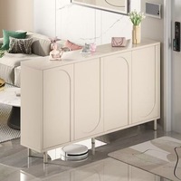 Armoire de rangement moderne en bois à panneaux surélevés pour salon, chambre, entrée, couloir, avec 3 tiroirs et étagères