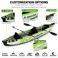 Kayak gonflable pour 2 personnes, kayak tandem double en Drop Stitch, aileron détachable, kit de réparation, pagaie en aluminium, pompe, jauge, portable, 21 kg, PVC