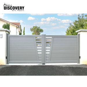 Precio de venta directo de fábrica, puertas correderas de privacidad de aluminio, puertas de entrada eléctricas automáticas, puerta corredera principal curvada en voladizo - Product Image 4