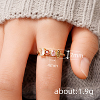 Bague de luxe personnalisée en forme géométrique 4 couleurs avec zircon cubique pour femmes mariage bijoux de mode plaqué or bagues CZ GJZ0300