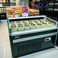 Koelvitrine voor kaas, fruit en vlees, met afstandsbediening, voor supermarkten, met vaste verticale glazen vitrine en luchtkoeling.