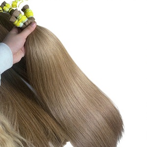Human Hair Extensions Vietnam Super Double Drawn Bulk <b>Silky</b> Hair Natural Light Brown Color 100g - Product Image 1