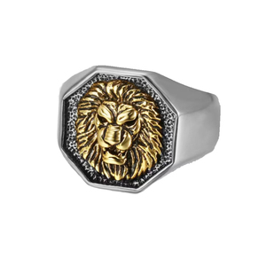 Bague pour homme en acier inoxydable Puissante bague rétro Tête de lion Dieu <span class=keywords><strong>du</strong></span> soleil Mode - Product Image 6