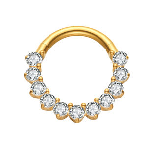 G23 titanio clicker <span class=keywords><strong>anello</strong></span> del naso 18K placcato fabbrica all'ingrosso orecchino daith elica a cerniera segmento <span class=keywords><strong>anello</strong></span> gioielli <span class=keywords><strong>per</strong></span> gli uomini e le donne - Product Image 3