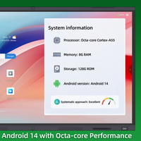 Tableau blanc interactif Amdox ES Plus 4K Android 14 avec 8 Go de RAM et 128 Go de stockage pour réunions et enseignement