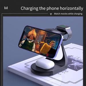 Support de chargeur sans fil magnétique 4 en 1 avec lampe LED, chargeur rapide universel à induction 15W, station d'accueil pour iPhone, iWatch, AirPods - Product Image 3
