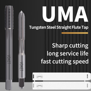 VOKET Liga Carboneto de Tungstênio Aço Straight Groove Tap UNC UNC UNC UNF 4-40 6-32 8-32 10-24 1/4 3/8 1/2 Torneiras de Rosca Máquina - Product Image 6
