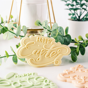 Lapin de Pâques Panier Oeuf Motif 3D Acrylique Cookie Cutter & Embosser Timbre Et Biscuit Cookie Fondant Embosser Stamper - Product Image 3