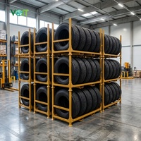 Cage de stockage de pneus pliable et robuste en métal VOIT