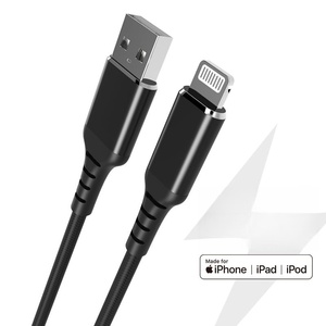 <span class=keywords><strong>C</strong></span>âble <span class=keywords><strong>USB</strong></span> tressé en cuivre étamé certifié MFI <span class=keywords><strong>1m</strong></span> <span class=keywords><strong>USB</strong></span>-A vers 8 broches, charge rapide 3A pour iPhone, ordinateur et batterie externe - Product Image 5