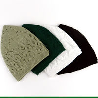 Personalizado al por mayor de ganchillo blanco musulmán islámico cráneo gorra de oración sombrero Topi Kufi Head Wear Takke Namaz Fesi Tagiya