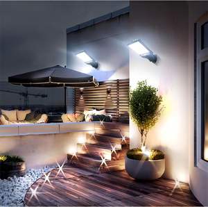 Vente en gros de lampes murales solaires LED d'extérieur pour jardin, IP65, détection de mouvement, patio, porte de garage, étanche, sécurité, télécommande - Product Image 3