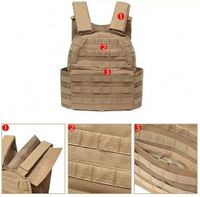 Gilet tactique de sécurité réglable et durable en tissu Oxford, compatible Molle, pour porte-plaques, certifié BSCI