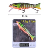 WildTrek 11cm 17.3g Çok Eklemli Swimbait Sert Balıkçılık Yemi 5 Renk Gerçekçi Batan Yem 6'lı #   Levrek ve Turna için Üçlü Kancalar