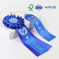 Ruban de récompense en satin écologique imprimé à la feuille d'or, fait main et personnalisé, vente en gros