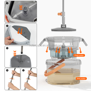 Juego <span class=keywords><strong>de</strong></span> Trapeador Plano y Cubeta HOLAMOPA con Cubeta Interior Separable y Almohadillas <span class=keywords><strong>de</strong></span> Microfibra para Limpieza <span class=keywords><strong>de</strong></span> Pisos del Hogar - Product Image 4