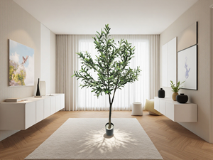 Plantas Artificiales en Maceta de Plástico de Altura Personalizada, Plantas Verdes, Olivo Artificial Grande para Decoración de Hogar, Sala de Estar, Oficina, Hotel, Restaurante - Product Image 2