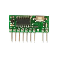 Módulo Receptor RF Superheterodino con Decodificación 300-450M, Bajo Consumo, 2.6-10V, Salida de 4 Canales, Compatible con Múltiples Códigos para Puerta de Garaje