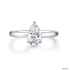 Großhandel Kundenspezifischer Echter 10k14k18k Massivgold Platin 1 Karat CVD Birnenförmiger Laborgezüchteter Diamant Schmuck Verlobungs- und Ehering für Damen - Product Image 1