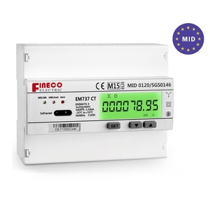 Fineco EM737 Ct 3*230/400V 10(100) เครื่องวัดพลังงาน RTU แบบดิจิทัลสามเฟสที่ผ่านการรับรองกลางความแม่นยำ Cl.1 EM737 CT En - Product Image 2