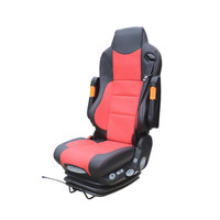 Siège de conducteur de camion de luxe en cuir PVC DC12V/24V avec suspension pneumatique, base universelle réglable en hauteur, vente en gros d'usine