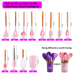 ชุดอุปกรณ์ครัวซิลิโคนด้ามไม้พร้อมโลโก้สั่งทำพิเศษ ทนความร้อน - Product Image 2