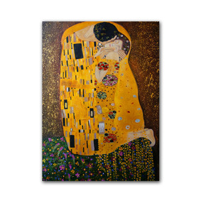 Riproduzione di Alta Qualità Personalizzata di "Il Bacio" di Gustav Klimt, Dipinto Famoso Realizzato a Mano - Product Image 1