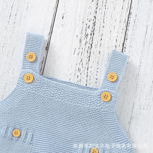 Design personnalisé de haute qualité en coton doux d'été sans manches combinaisons barboteuses décontracté nouveau-né bébé vêtements tricotés pour bébé filles - Product Image 5