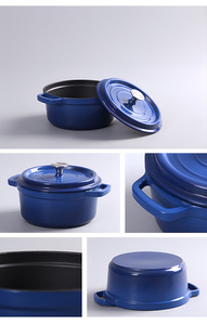 Casserole en <span class=keywords><strong>fonte</strong></span> <span class=keywords><strong>émaillée</strong></span>, style européen ancien, compatible induction, avec couvercle en <span class=keywords><strong>fonte</strong></span> - Product Image 4