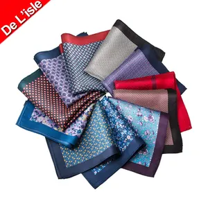 Hamocigia Tùy Chỉnh Handmade Người Đàn Ông 100% Lụa In Ấn Paisley Hanky Túi Hình Vuông